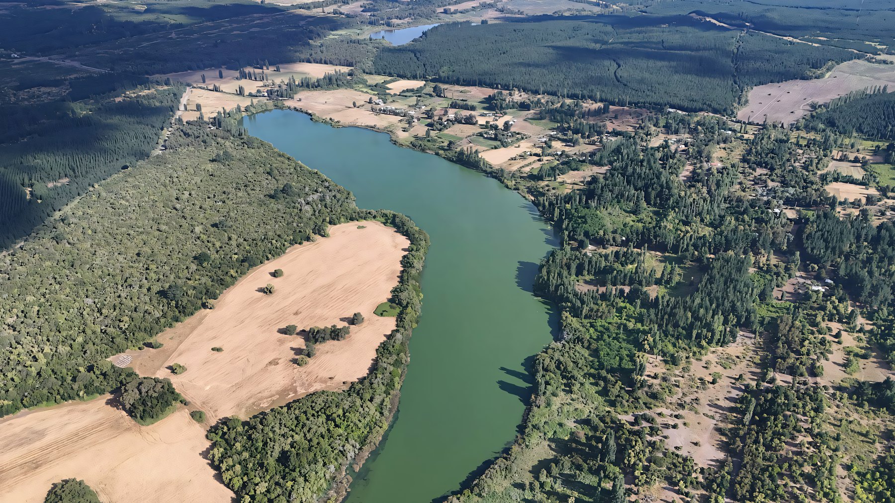 Vista aérea de la Laguna Coyanco